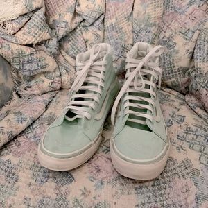 Mint green high top vans (W9.5/M8)
